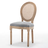 Set of 2 Solid Wood Dining Chair Grey