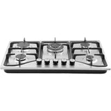 Gas Cooktop 30 inch, Max 12250BTU 5 Burners Built-in Stainless Steel Gas Stove Top, LPG/NG Convertible Dual Fuel Natural Gas Hob with Thermocouple Protection
