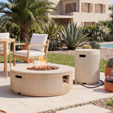 Fire Pit Propane Round MGO 50000 BTU with Tank Cover Table 38.19 In