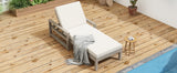 Outdoor Patio Furniture Set of 2 Acacia Wood Gray