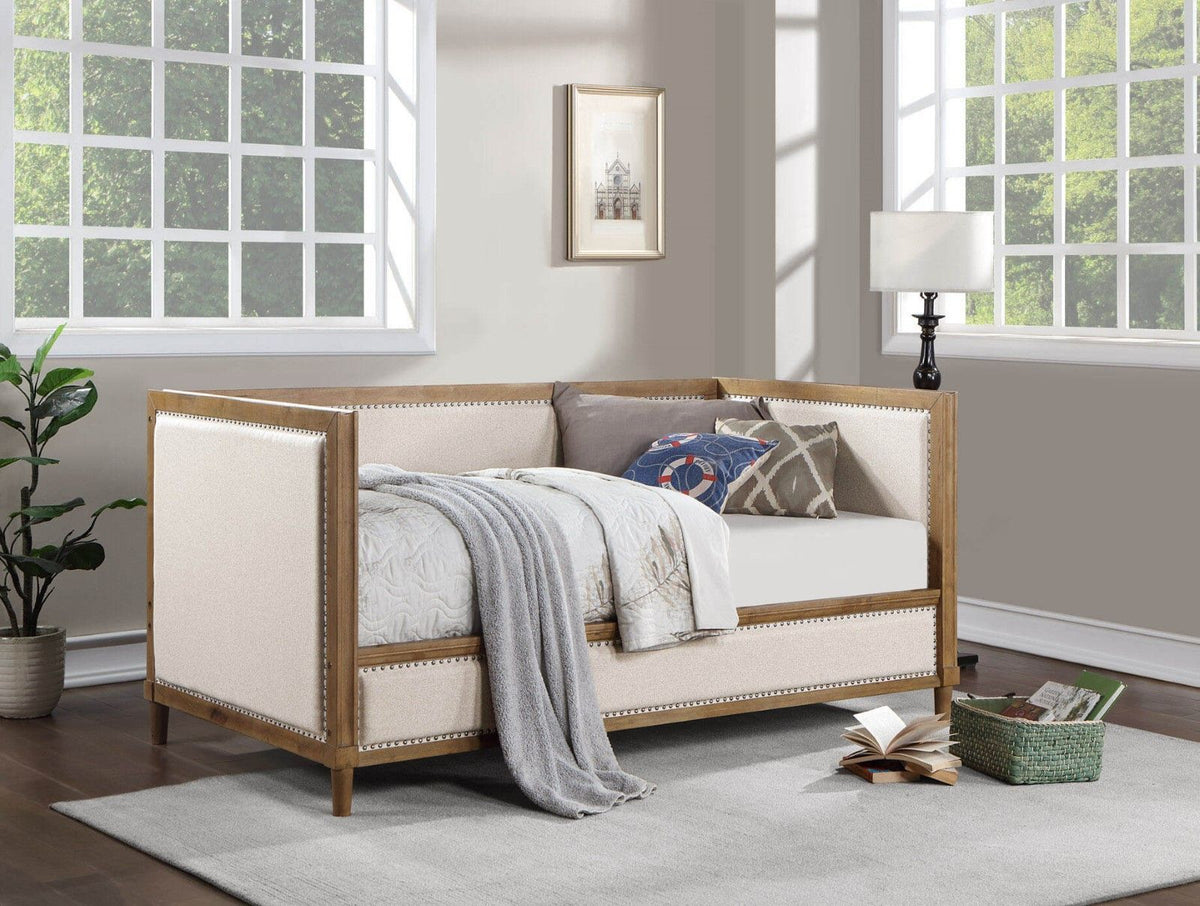 Daybed Twin Solid Wood Beige Multi