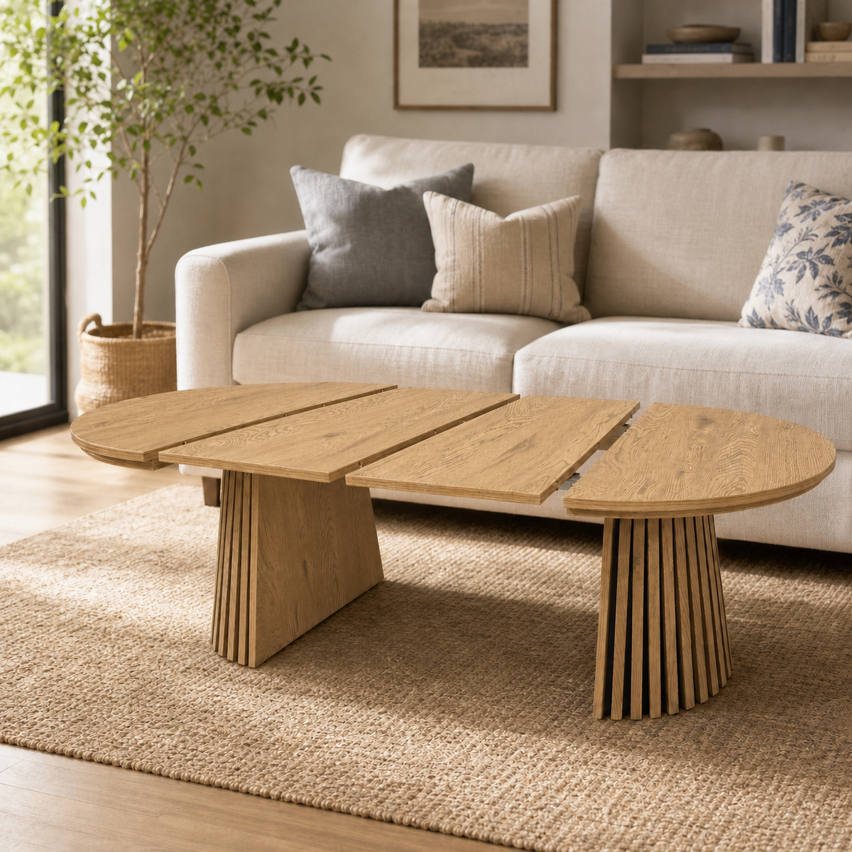 Engineered Wood Dining Table Beige/Natural