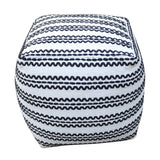 Handcrafted Cotton Pouf Ottoman 16x16x16 Black Design