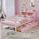 Twin Wood Platform Bed Pink