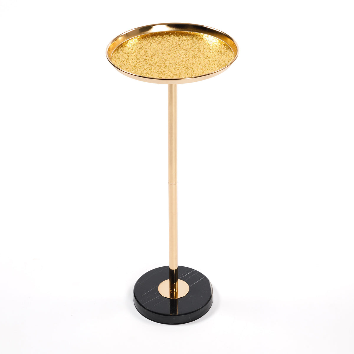 Stone End Table Gold/Black