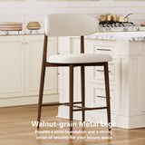 Set of 2 Metal Bar Stool Beige