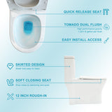 Ceramic One Piece Toilet for Bathroom, 12-inch Rough-In, 1.22/1.6 GPF