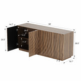 Buffet Cabinet with Storage, 4 Doors Modern Accent Storage Sideboard