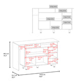 Korega TRB Kitchen Island Modern Kitchen Island with Storage Cabinet Drawers