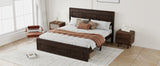 Queen Pine Platform Bed Brown