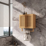 Bamboo Wall Mounted Bathroom Cabinet Toilet Storage Box