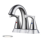 2 Handle 4 Inch Centerset Bathroom Sink Faucet Brushed Nickel