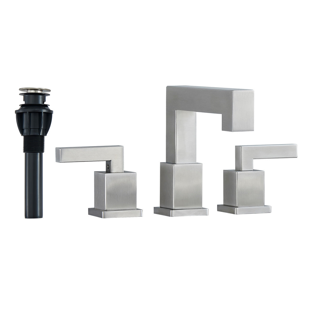 Brushed Nickel Waterfall Bathroom Faucet 3 Hole 8 Inch