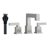 Brushed Nickel Waterfall Bathroom Faucet 3 Hole 8 Inch