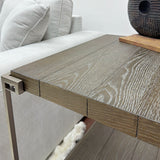 3-Piece Coffee Table and End Tables Set, Wood & Metal, Aged Graphite