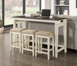 Modern Two-Tone Counter Height 4pc Dining Set USB Outlets