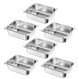 6 Pack Stainless Steam Hotel Pans, 1/2 Size Table Steam Pan