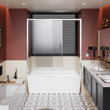 60.in W x 62.in H Single Sliding Shower Door for Bathtub