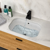 White Ceramic Undermount Bathroom Sink 22' x 15' x 8.3' Modern European Design w