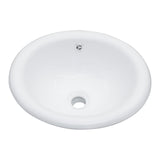 Modern White Semi-Recessed Ceramic Bathroom Sink with Countertop Vessel Design,