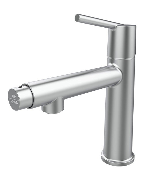 Chrome Bathroom Faucet Deck Mount Dual Mode 1/3 Hole