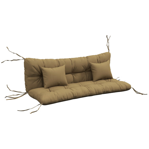 4 Piece Outdoor Swing Cushion Set with Pillows, Tan