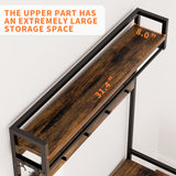 33.1" Wide Hall Tree with 2 Movable Drawers, Shoe Storage, Shelves