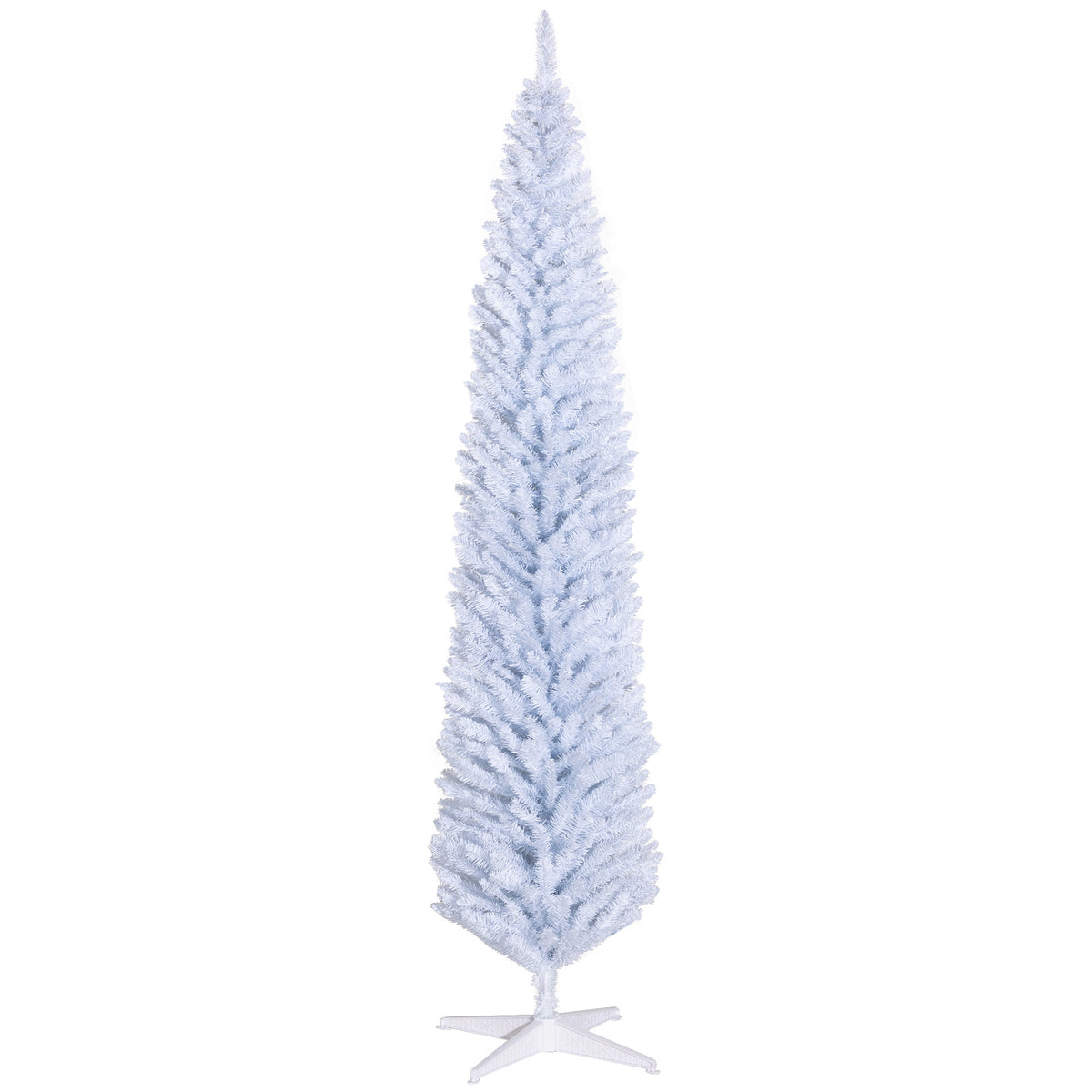 HOMCOM 8' Artificial Pencil Christmas Tree, Slim Xmas Tree with 618 Realistic Br
