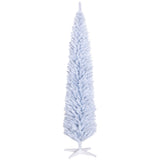 HOMCOM 8' Artificial Pencil Christmas Tree, Slim Xmas Tree with 618 Realistic Br