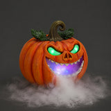 Halloween Pumpkin Monster Mist Maker, LED Light Up Fogger Figurine