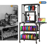 3D Printer Stand, Heavy Duty 3D Printer Table Stand with Filament Storage Rack