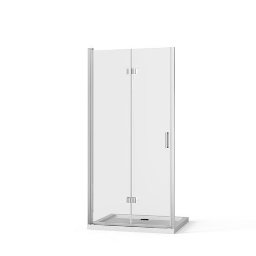 36x72 Bifold Frameless Glass Shower Door Tempered Clear