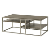 3-Piece Coffee and End Table Set, Wood with Metal Frame