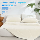 Cooling Comforter 60x90" - Nylon-Spandex, Ivory, Wave Quilting