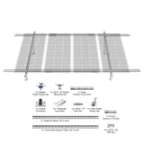 Solar Panel Mounting Brackets Adjustable 30-60 Degree 4 Panel Steel