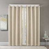 Blackout Indoor curtain grommets with coating, beige, 52*63 inch, 2 Panels