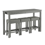 Solid Wood Bar Table Set Grey