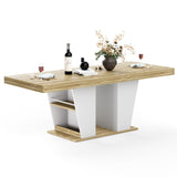 Engineered Wood Dining Table Natural/White 44"