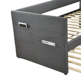 Daybed with Trundle Wood Sleeper Dark Gray