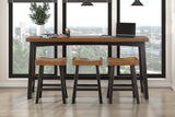 4-Piece Counter Height Dining Set Black Brown Rubberwood