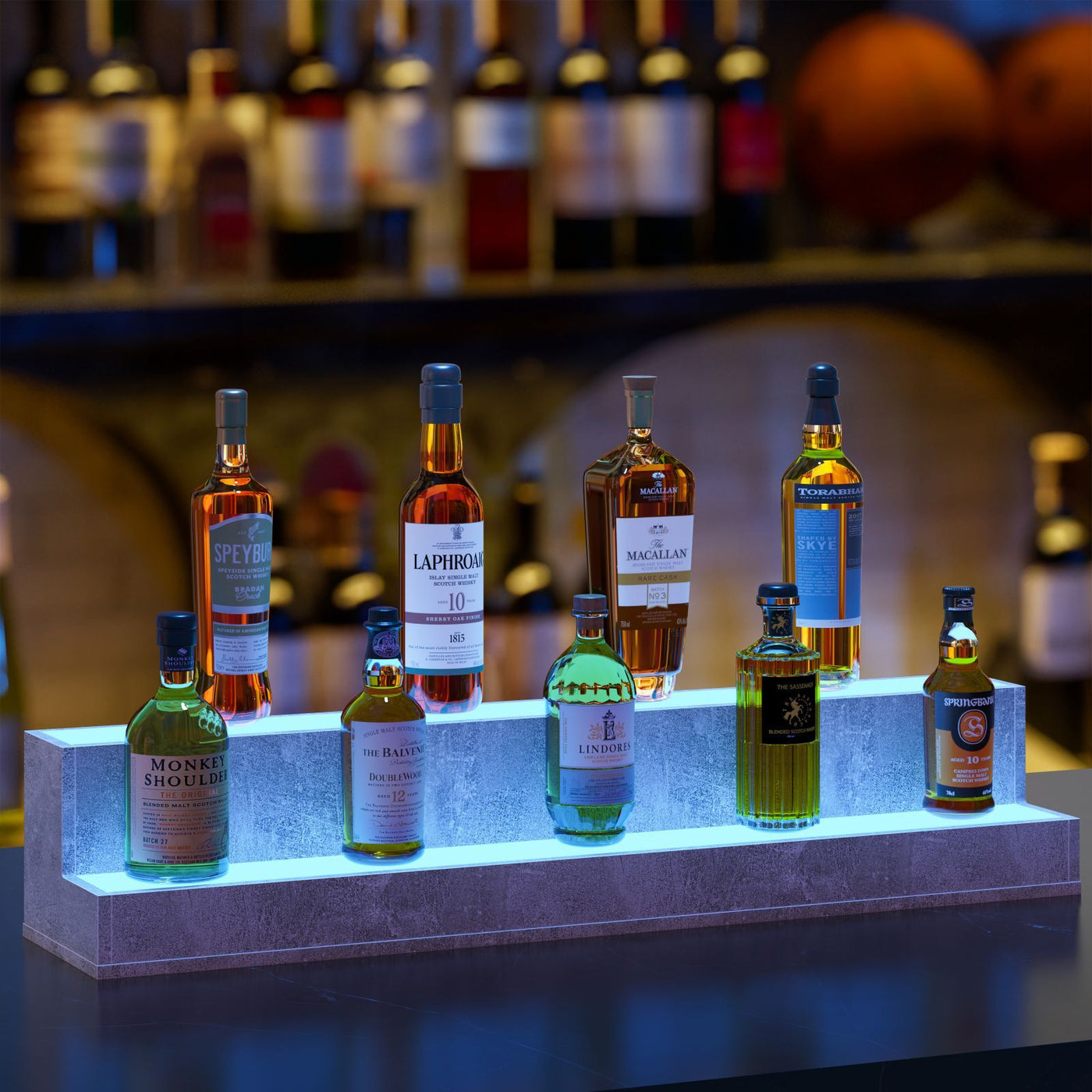 37" LED Lighted Liquor Bottle Display Shelf, App Control