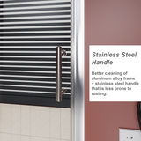 60.in W x 62.in H Single Sliding Shower Door for Bathtub