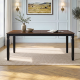 Engineered Wood Dining Table Black/Espresso 63"