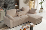 Sectional Sofa with Chaise, Cup Holder Tray & Storage