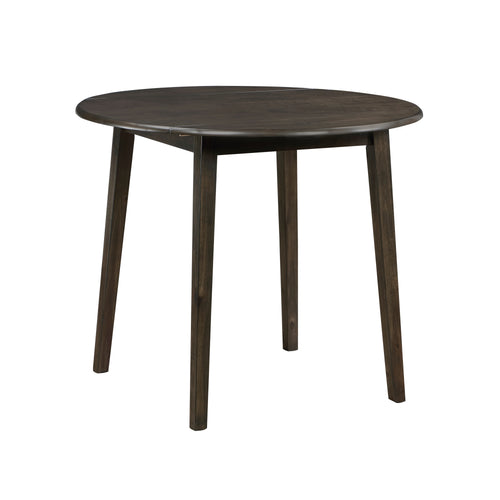 Espresso Round Dining Table with Drop Leaves