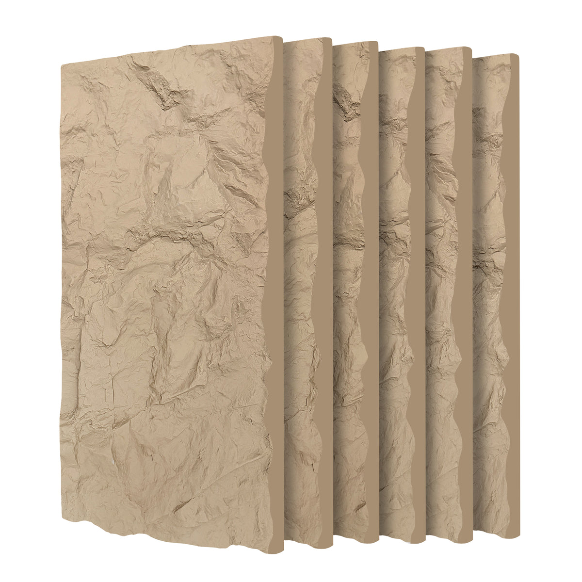 3D Faux Stone Wall Panels, 6 PCS PU Wainscoting Panel for Interior Wall Decor