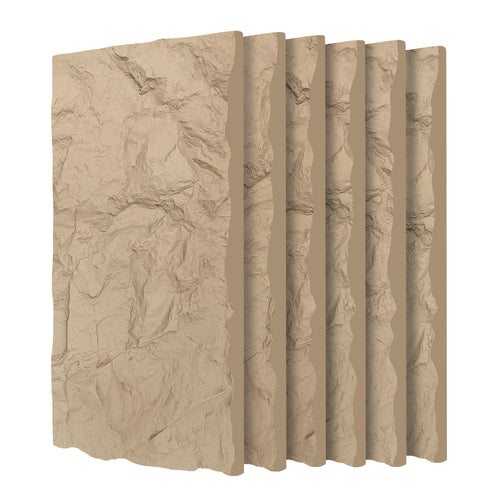 3D Faux Stone Wall Panels, 6 PCS PU Wainscoting Panel for Interior Wall Decor