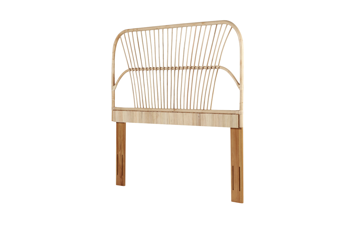 Queen Size Rattan Headboard Adjustable Bed