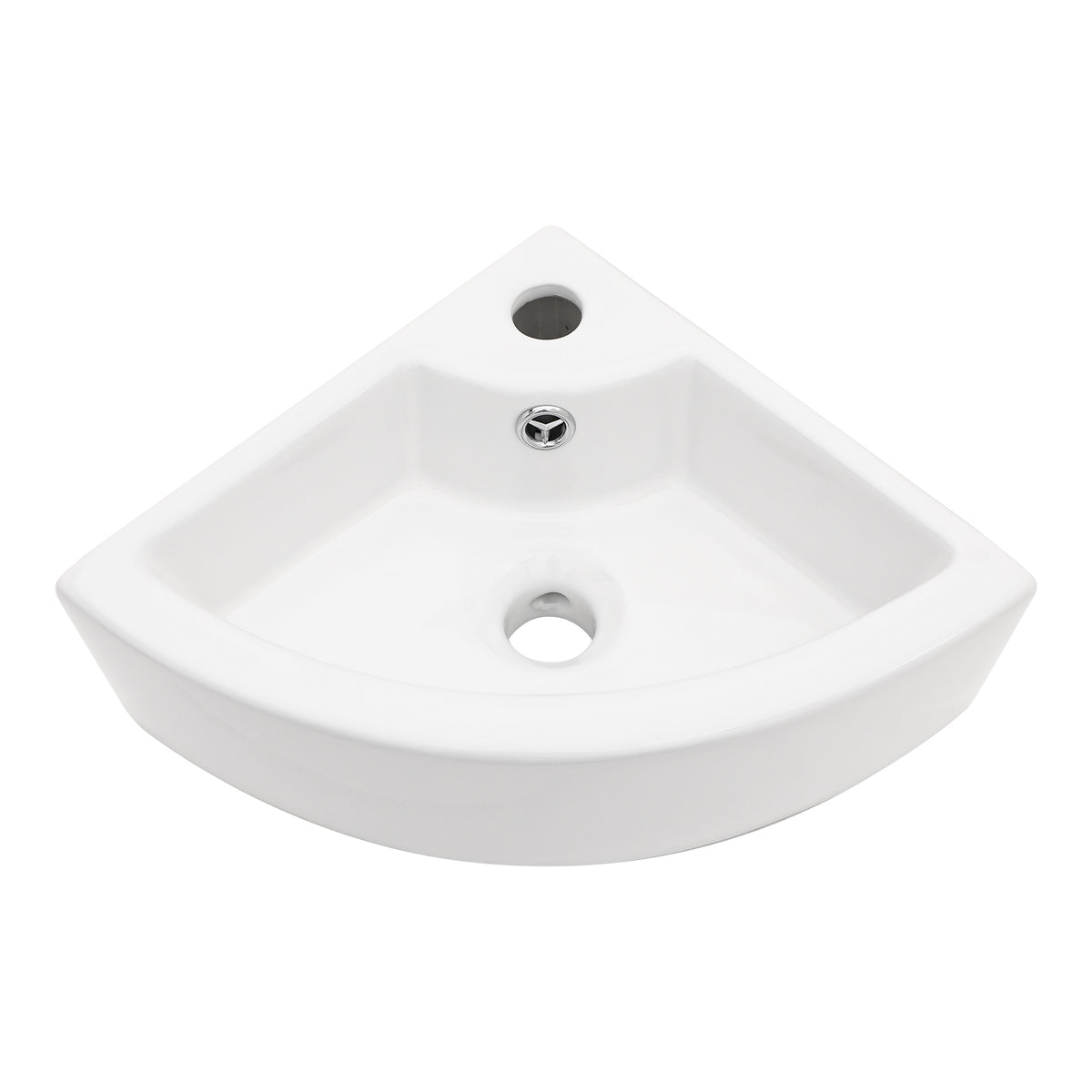 Modern White Triangle Porcelain Ceramic Wall Mount Vessel Sink with Single Fauce