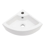 Modern White Triangle Porcelain Ceramic Wall Mount Vessel Sink with Single Fauce